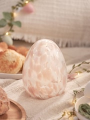 Lights4fun White Battery Operated LED Confetti Glass Egg - Image 3 of 6