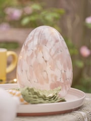 Lights4fun White Battery Operated LED Confetti Glass Egg - Image 4 of 6