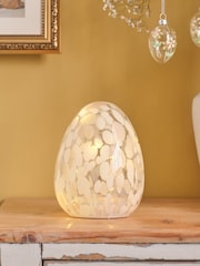 Lights4fun White Battery Operated LED Confetti Glass Egg - Image 6 of 6
