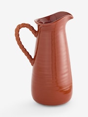 Laura Ashley Rust Twisted Handle Jug Vase - Image 1 of 1