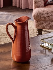 Laura Ashley Rust Twisted Handle Jug Vase - Image 3 of 6