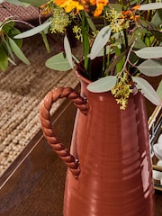 Laura Ashley Rust Twisted Handle Jug Vase - Image 4 of 6