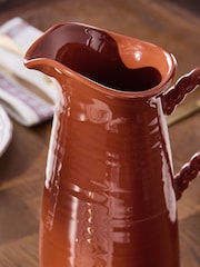 Laura Ashley Rust Twisted Handle Jug Vase - Image 5 of 6