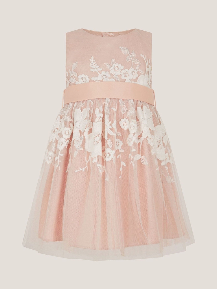 Monsoon Pink Baby Felicity Embroidered Floral Dress - Image 2 of 4