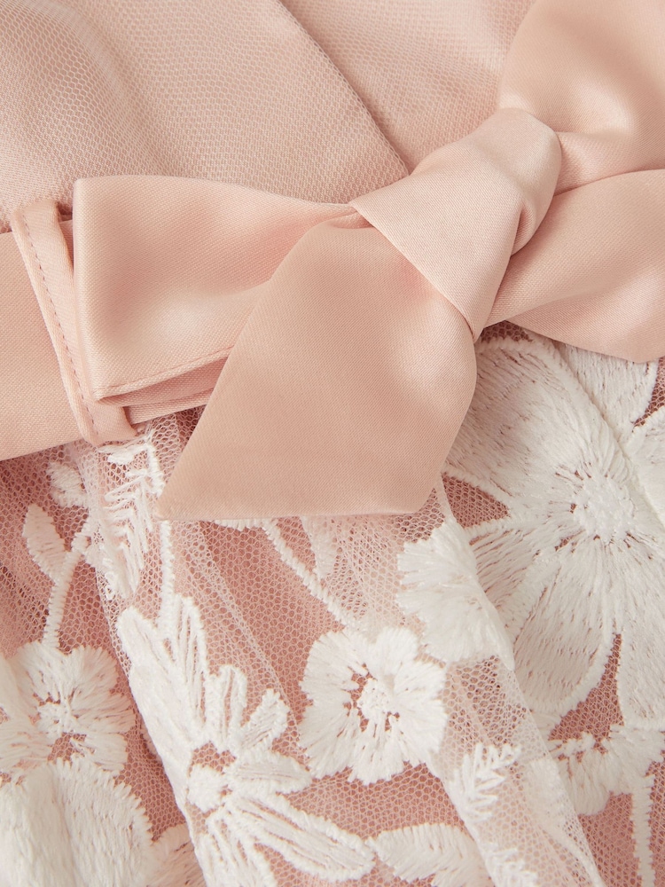 Monsoon Pink Baby Felicity Embroidered Floral Dress - Image 4 of 4