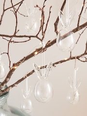 Lights4fun Set of 6 Clear Glass Bunny Egg Decorations - Image 1 of 3