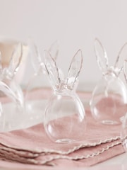Lights4fun Set of 6 Clear Glass Bunny Egg Decorations - Image 2 of 3