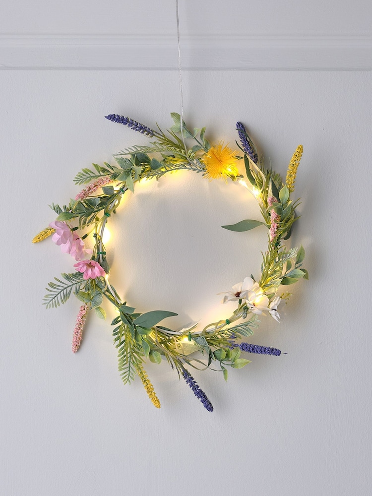 Lights4fun Good Spring Wreath - Image 1 of 5