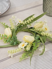 Lights4fun Green Yellow Spring Wreath for Single Candle - Image 2 of 2