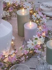 Lights4fun Set of 3 Ribbed Pillar Candles with Infrared RC - Image 3 of 6