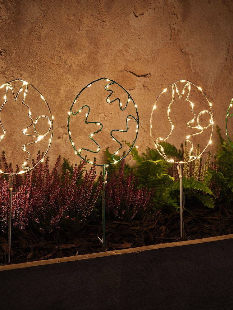 Lights4fun Set of 4 Micro Egg Stake Lights (BO) - Image 5 of 5