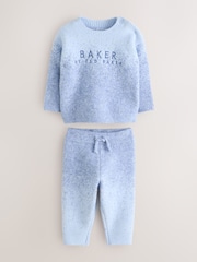 طقم من 2 قطعة يضم سويت شيرت محبوكًا بتدرجات لونية وبنطلون رياضي من Baker by Ted Baker - Image 4 of 9