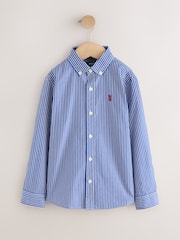 Blue Long Sleeve Poplin Stripe Shirt (3-16yrs) - Image 1 of 4