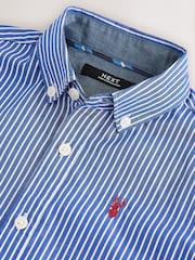 Blue Long Sleeve Poplin Stripe Shirt (3-16yrs) - Image 3 of 4