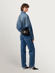 Mulberry Black Small Amberley Satchel Classic Grain Bag - Image 9 of 11