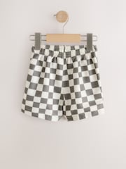 Brown Checkerboard Printed Swim Shorts (3mths-7yrs) - Image 2 of 5