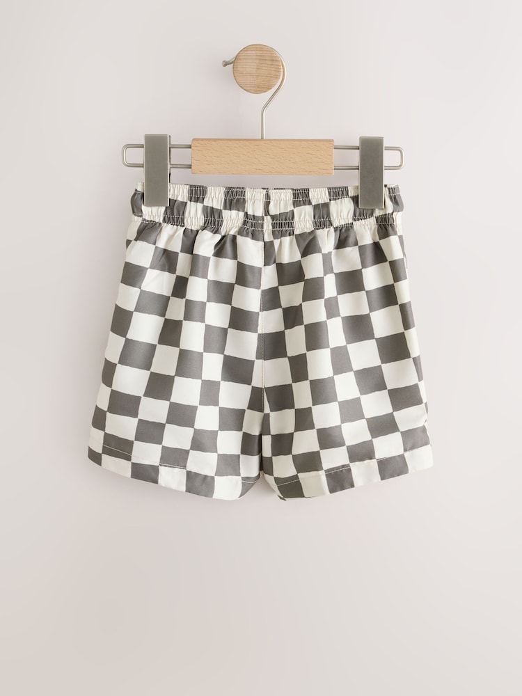 Brown Checkerboard Printed Swim Shorts (3mths-7yrs) - Image 2 of 5 Brown Checkerboard Printed Swim Shorts (3mths-7yrs) - Image 2 of 5