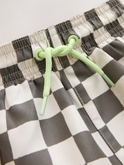 Brown Checkerboard Printed Swim Shorts (3mths-7yrs) - Image 3 of 5