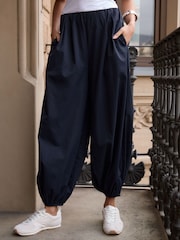 Threadbare Blue Balloon Trousers with Pockets - Image 2 of 4