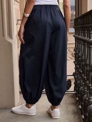 Threadbare Blue Balloon Trousers with Pockets - Image 3 of 4