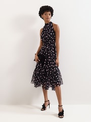 Phase Eight Black Lucinda Spot Dress - Image 3 of 6