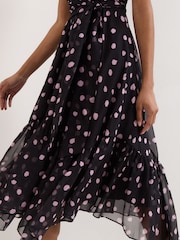 Phase Eight Black Lucinda Spot Dress - Image 5 of 6