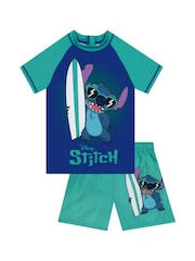 Character Blue Disney Lilo & Stitch Rash Guard And Swim Shorts Set - Image 1 of 5