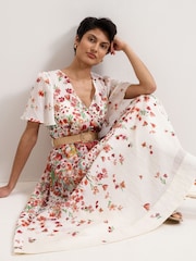 Phase Eight Cream Lovette Floral Dress - Image 6 of 7