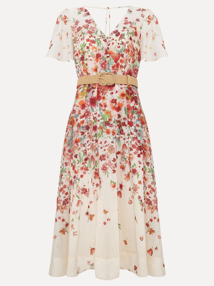 Phase Eight Cream Lovette Floral Dress - Image 7 of 7