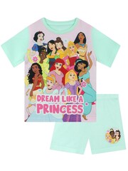 Character Green Disney Princess Short Pyjamas Ariel, Moana, Rapunzel - Image 1 of 10
