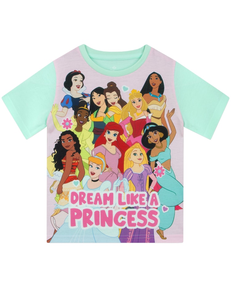 Character Green Disney Princess Short Pyjamas Ariel, Moana, Rapunzel - Image 2 of 10 Character Green Disney Princess Short Pyjamas Ariel, Moana, Rapunzel - Image 2 of 10