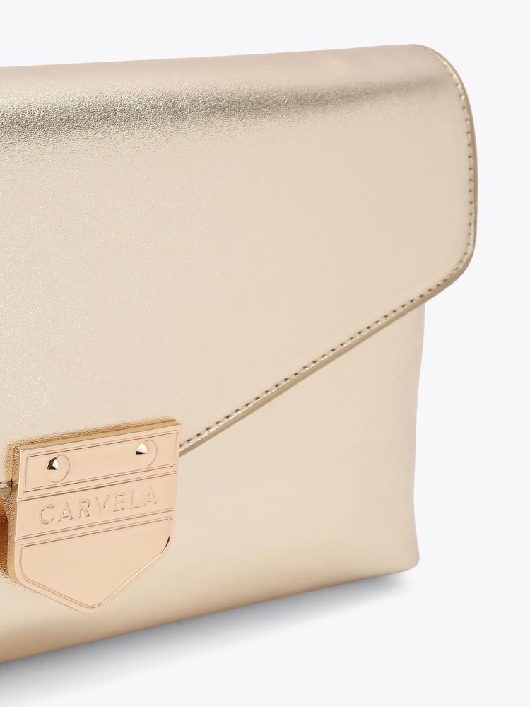 Carvela Gold Maria Envelope Clutch Bag - Image 5 of 5 Carvela Gold Maria Envelope Clutch Bag - Image 5 of 5
