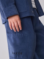 Baker by Ted Baker Blue Cord Jacket, Stripe T-Shirt and Trousers 3 Piece Set - Image 4 of 14