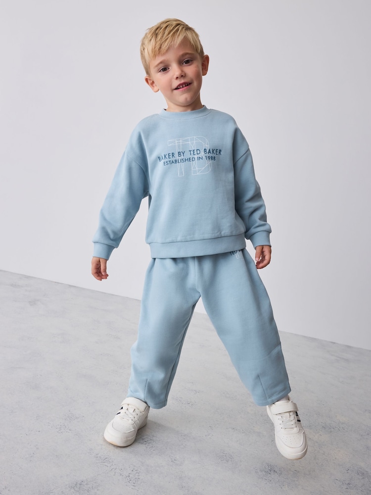 Baker by Ted Baker Blue Sweatshirt and Joggers Set 2 Piece - Image 1 of 12