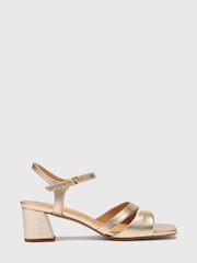 Whistles Gold Cutout Block Heel Sandals - Image 2 of 4