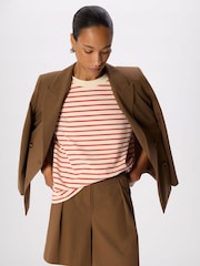 Whistles Red Stripe Relaxed Cotton T-Shirt - Image 2 of 5