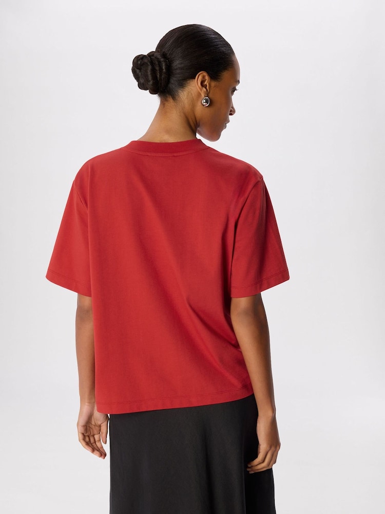 Whistles Red Cotton Crew Neck T-Shirt - Image 2 of 5