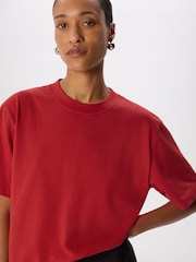 Whistles Red Cotton Crew Neck T-Shirt - Image 3 of 5