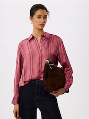 Whistles Pink Satin Stripe Shirt - Image 1 of 5