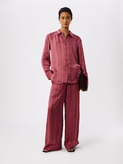 Whistles Pink Satin Stripe Shirt - Image 4 of 5