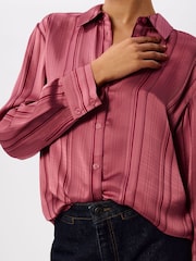 Whistles Pink Satin Stripe Shirt - Image 5 of 5