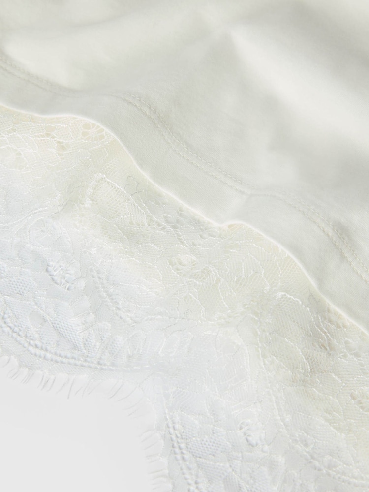 Whistles White Lace Trim Detail T-Shirt - Image 5 of 5