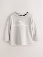 حزمة من 3 قطع من Baker by Ted Baker تيشرت رمادي محبوك بملمس بارز بسحاب أمامي وبنطلونات رياضية - Image 3 of 18
