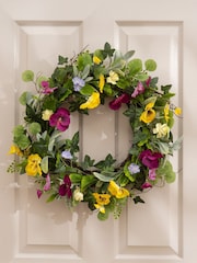 Scottish Everlastings Ltd Spomladanski cvetlični Pansy Wreath - Slika 1 iz 3