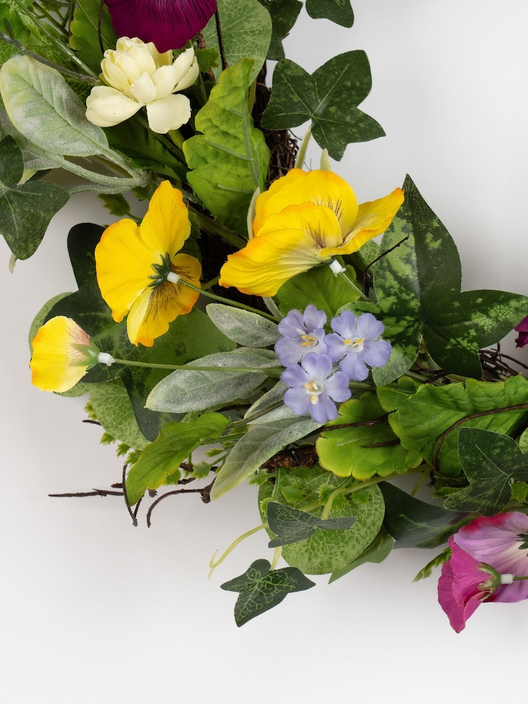 Scottish Everlastings Ltd Spomladanski cvetlični Pansy Wreath - Slika 2 iz 3
