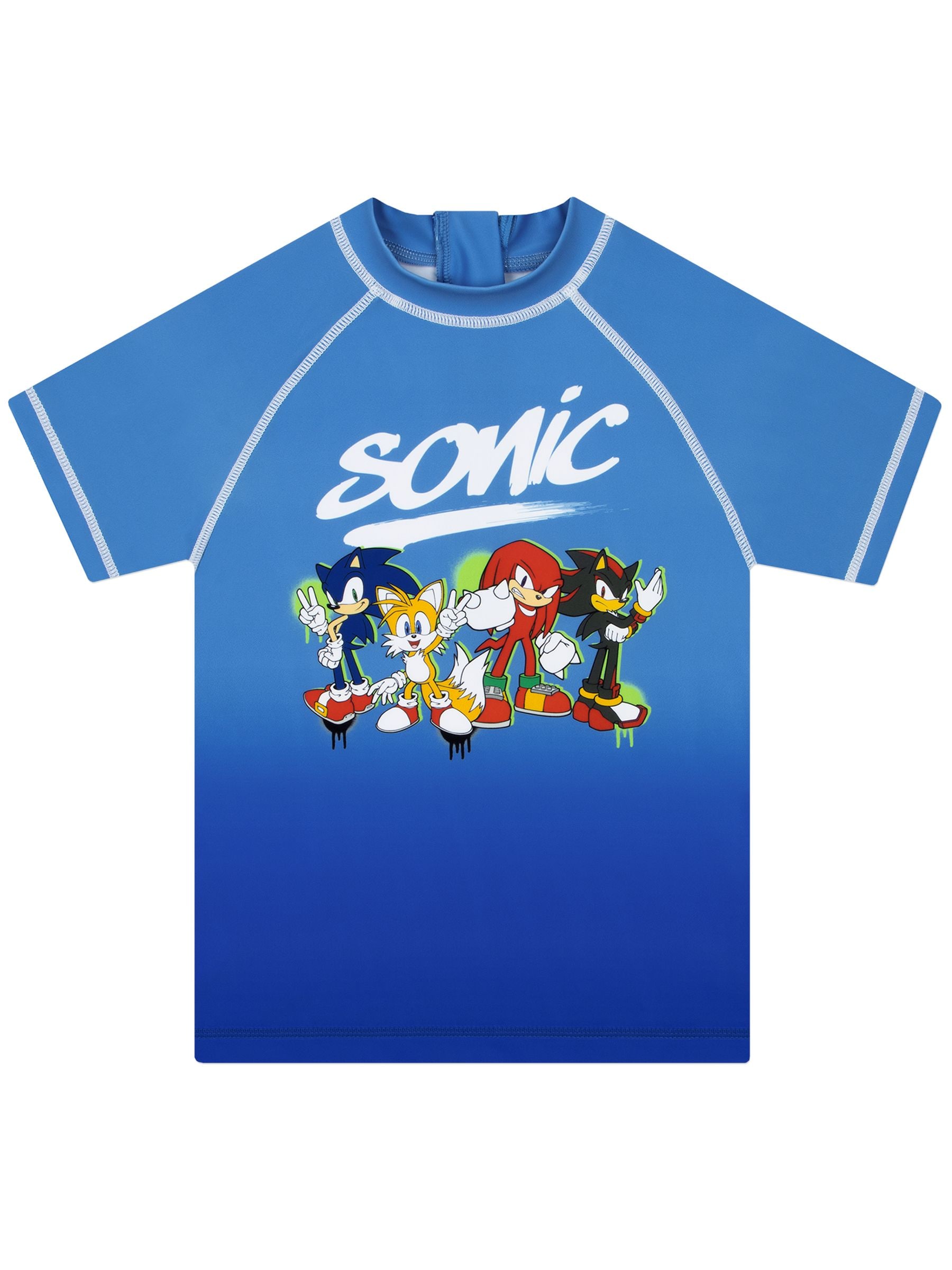 SONIC THE HEDGEHOG Maillot De Bain Enfant Garçon 3-10 Ans - Combinaison Natation Manches Courtes Officielle