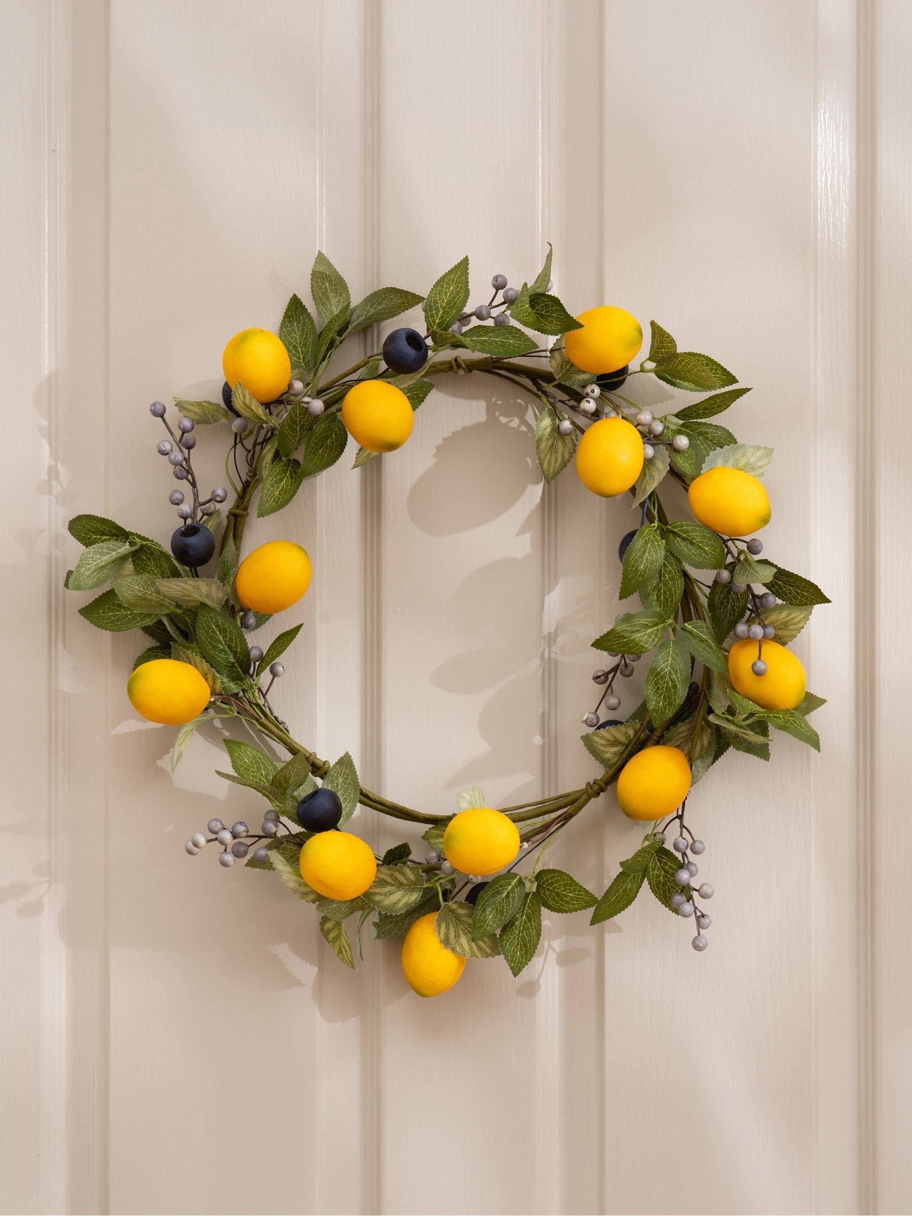 Scottish Everlastings Ltd Unisex Yellow Faux Lemon & Berry Wreath