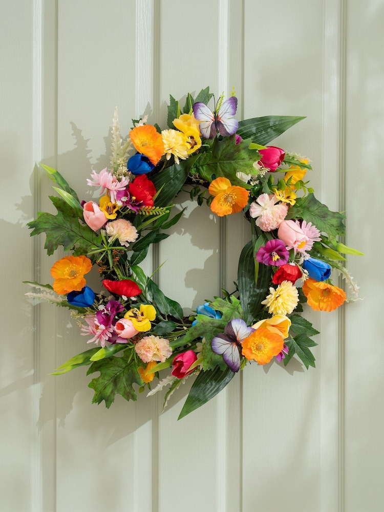 Scottish Everlastings Ltd Yellow Bright Floral Wreath - Image 1 of 3