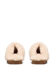 Clarks Brown Cherie Mule Fur Trim Slippers - Image 5 of 6