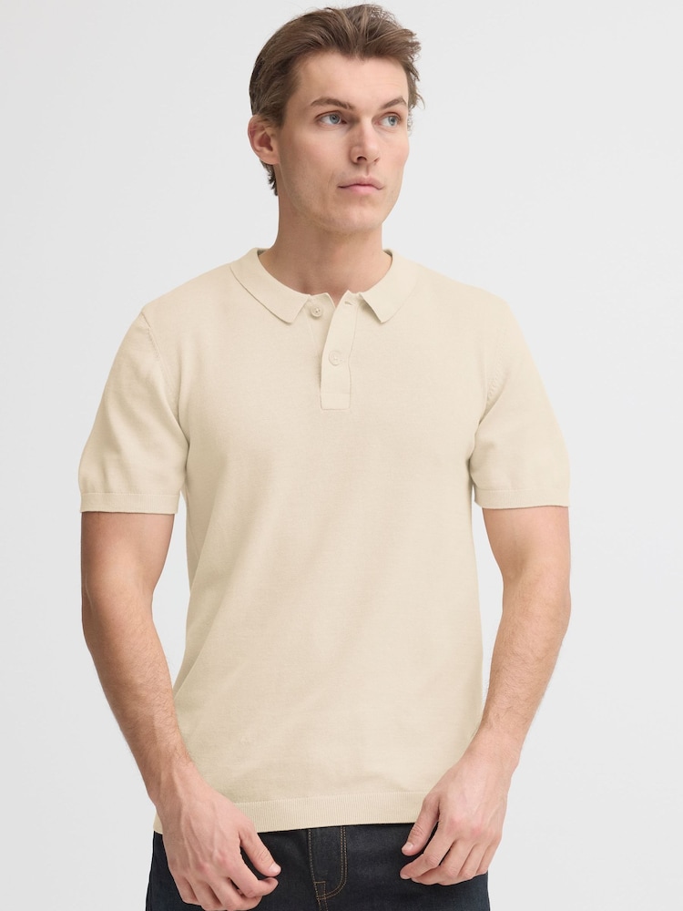 Blend Natural Bray Knit Polo Shirt - Image 1 of 8